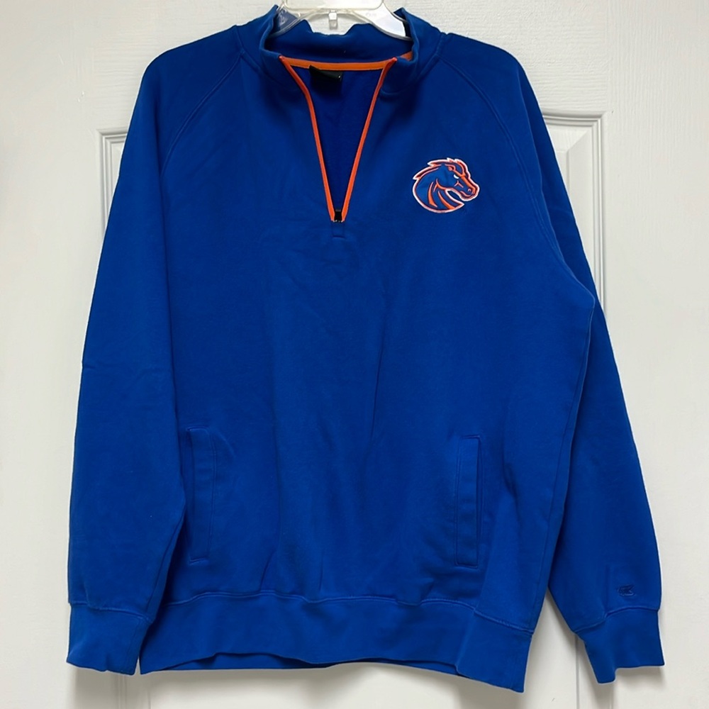 Boise State Broncos 1/4 Zip Crewneck with pockets